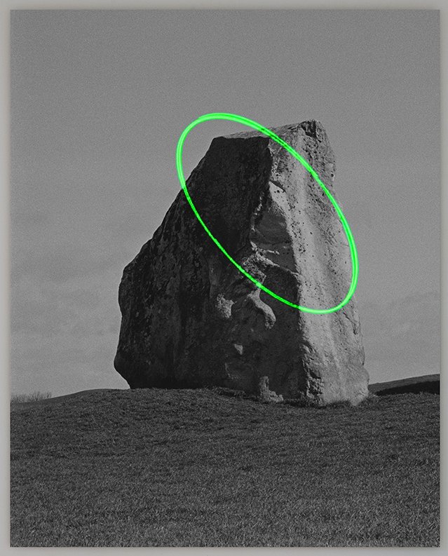 Laser hitting photograph